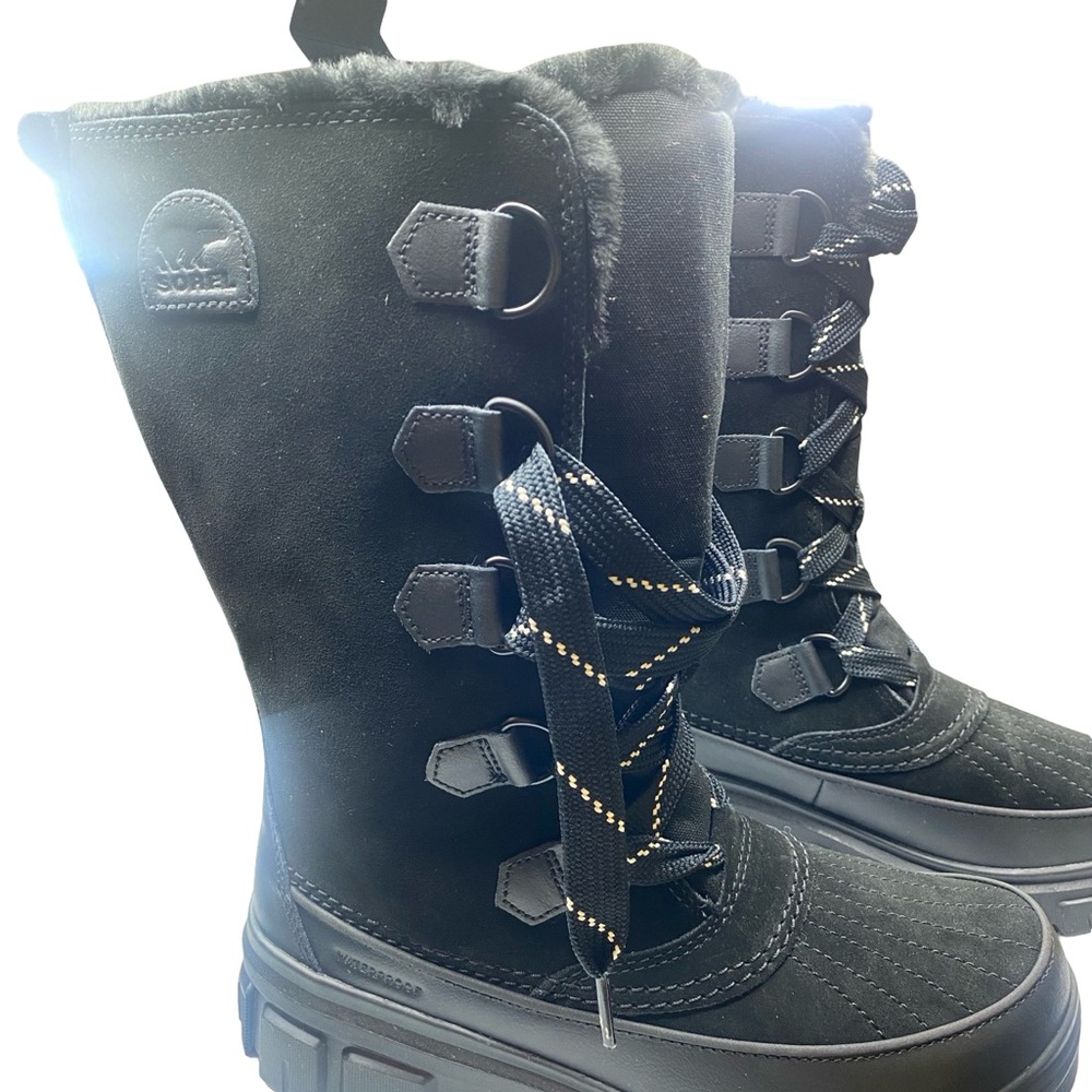Black Sorel Winter Boots with Fur Trim Woman’s 8.5 - Picture 8 of 10